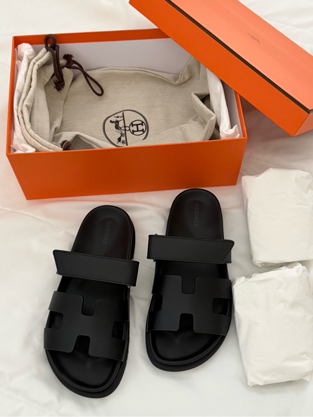 NEW Hermès Chypre Calfskin Sandals